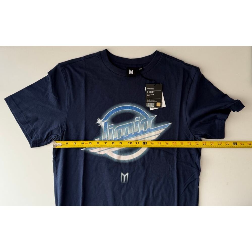 BTS Jimin Big Hit Vintage Retro Short Sleeves T-shirt Large Blue New With Tags - Picture 5 of 6